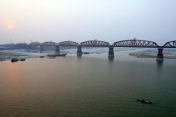 Fototapeta premium A bridge in Bangladesh. Ganges River Bridge in Bangladesh
