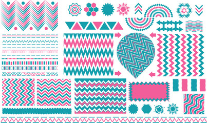 Zigzag pattern. Horizontal  zig zag lines. Parallel jagged stripes texture. Minimalistic geometric print.Zig zag Wavy Edge Rectangle Shapes Set.vector illustration