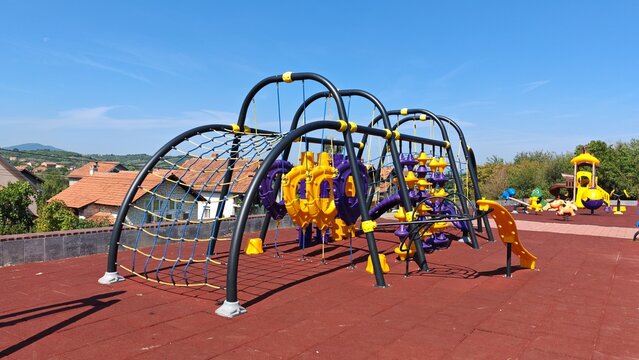 The modern playground climbing structure