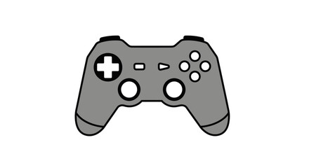 Gray Video Game Controller Illustration with Directional Pad and Action Buttons. © Leo
