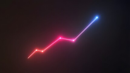 Abstract futuristic stock vector with glowing upward line chart and clean 3D holographic gradients
