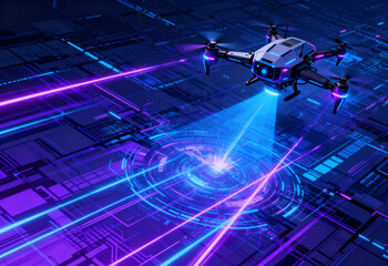 AI Cybersecurity Drone Patrolling and Protecting Digital Infrastructure