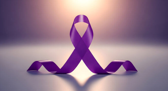 Purple Awareness Ribbon Symbol Hope Support Charity Cancer Fight Domestic Violence Epilepsy
