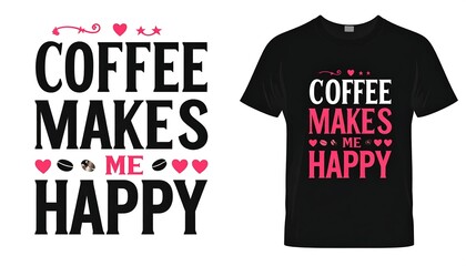 Graphic design for a coffee-themed t-shirt