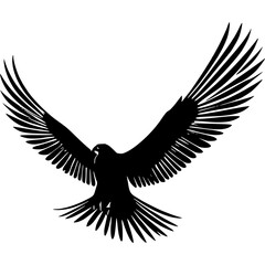 Download black silhouette of eagle flying vector illustration design