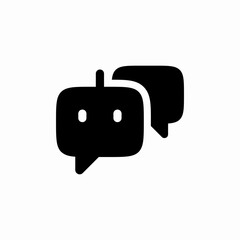 solid ai chat bot speech bubbles icon sign vector