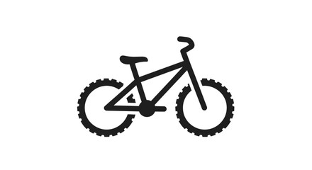 Black Icon of a Mountain Bike with Knobby Tires.