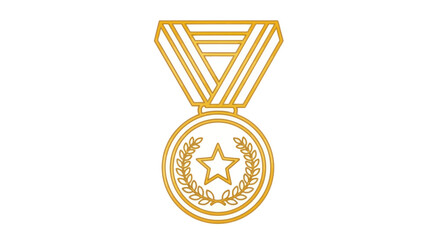 Golden Medal with Star and Laurel Wreath Design.