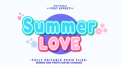 3d summer love lowercase text effect
