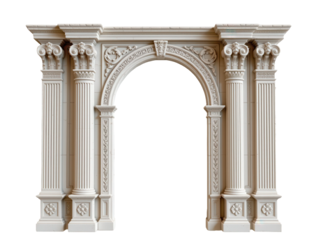 Elegant Architectural Archway with Corinthian Columns and Details