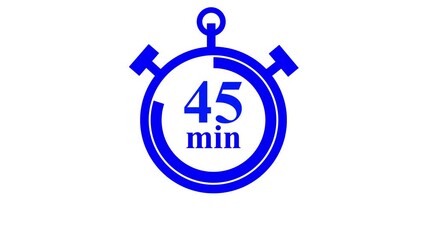 "Tick-tock, the clock is rocking! ⏱️ 45 minutes of madness packed inside this bold stopwatch icon. Whether it’s workout grind time, deadline panic, or just an hour of pure fun — 