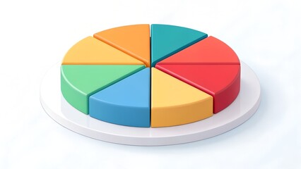 Fototapeta premium minimal pie chart with colorful segments 3d design