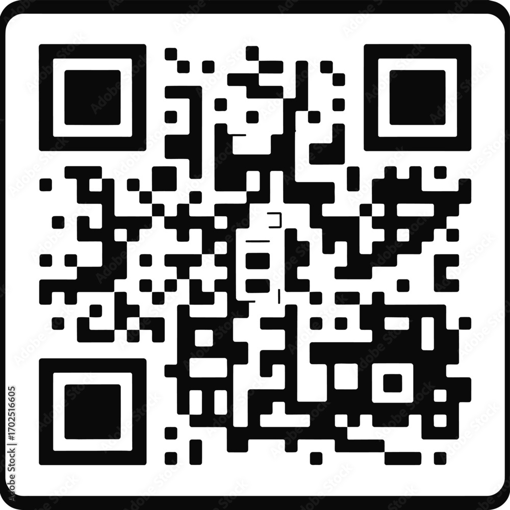 Poster simple monochrome qr code icon isolated on a white background. digital matrix barcode for quick resp
