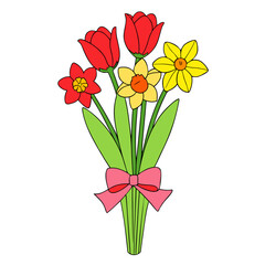bouquet of red tulips