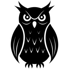 owl on a black background