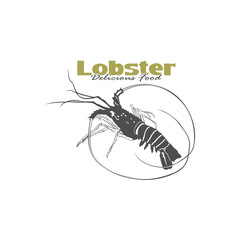 Lobster for Seafood Restaurant logo design vector. Lobster logo template illustration