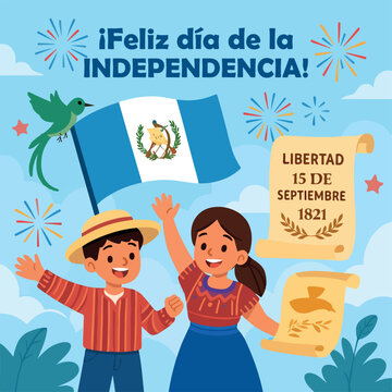 ilustraci&oacute;n de celebraci&oacute;n dia de la independencia americana 