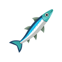 Fototapeta premium Vector art of stylized illustration of a sardine fish