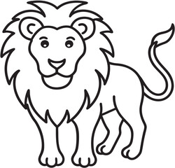 A powerful and bold lion illustration. A symbol of majesty and power, the lion is depicted in detail, highlighting its iconic mane. Its visual style can be adapted for a variety of purposes, from bran