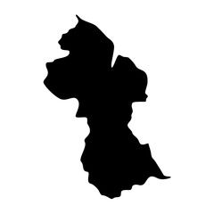 Guyana Country Silhouette Map. Vector image