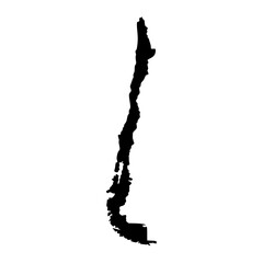 Chile Country Silhouette Map. Vector image