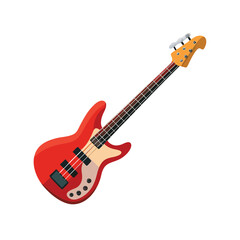 Vector art of red electric bass guitar