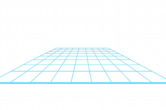Light blue perspective grid creating virtual surface, highlighting geometric precision with clean, minimalist digital design aesthetic