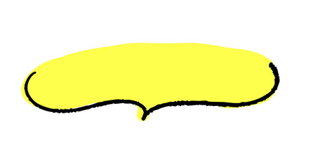 シンプルな手書き吹き出し_黄色