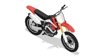 Obraz premium Dynamic Off-Road Dirt Bike Isometric Illustration