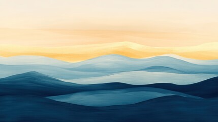 Serene Blue Mountain Landscape at Sunset