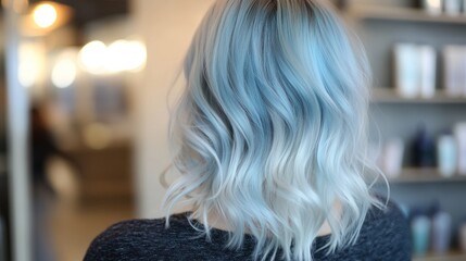 Stunning Pastel Blue Balayage Hair