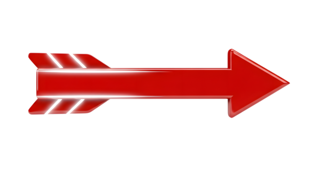 Red arrow isolated on transparent background