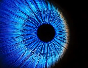 Close-up of vibrant blue eye