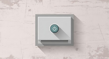 White Modern Light Switch on Wall.