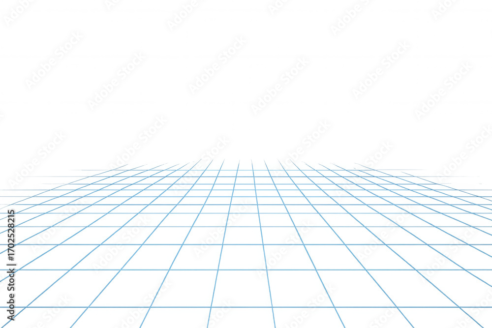 Aufkleber blue technological grid pattern stretching across transparent backdrop, representing digital landsca