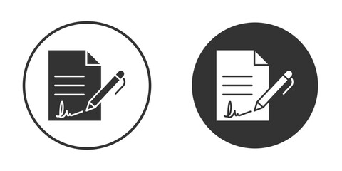 Signed document icon flat illustrations. vector art.
