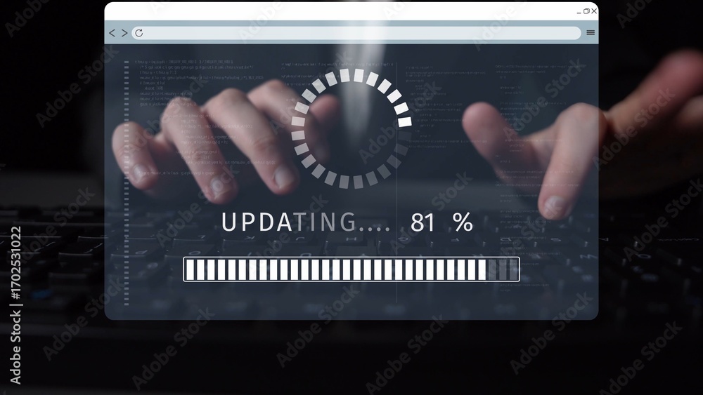 Poster knowledge upgrade and software update, digital skills improvement, competitive advantage, continuous