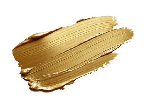 Golden paint stroke isolated on a transparent background - Powered by Adobe