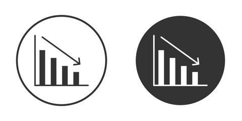 Reduction chart icon flat illustrations. vector art.