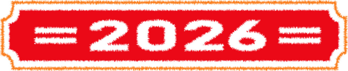 Fuzzy 2026 Badge with Grunge Texture