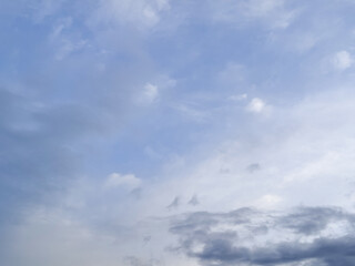 Soft Stratus And Stratocumulus Clouds in Pale Blue Sky