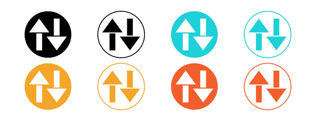 Up and down arrows in circles