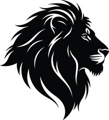 Powerful lion head symbol with sleek design, perfect for branding, logos, or representing strength and courage in a modern and striking visual identity
