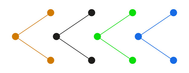 Simple branching diagrams with nodes in representing networks or trees