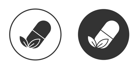 Herbal capsule icon flat illustrations. vector art.