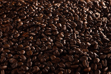 Roasted Coffee Beans Background / Фон із обсмажених кавових зерен