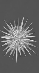 Abstract geometric starburst pattern in shades of gray monochrome design