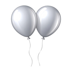 Floating Silver Orb: Two elegant silver balloons, gently buoyant and reflective, float in a visual display of light and airy grace, offering a sense of celebration. 
