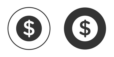 Dollar icon flat illustrations. vector art.