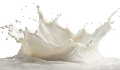 A milk splash against a black background